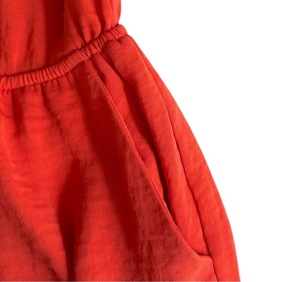 Chelsea28 Orange Fire Sleeveless Wrap Romper L Nordstrom Pockets NWT - Picture 6 of 11